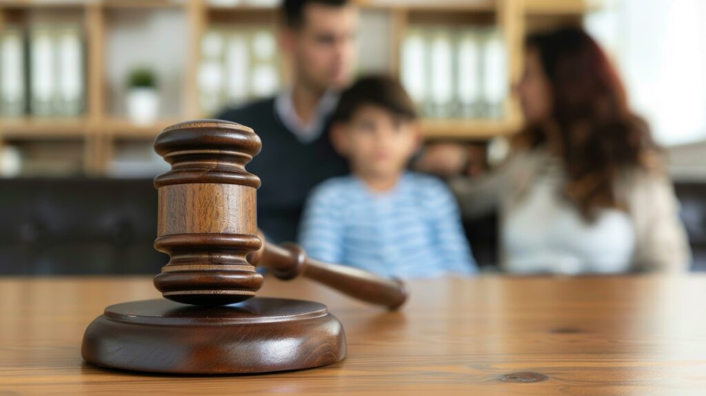 Marteau de justice illustrant une pension alimentaire impayée et les recours juridiques possibles